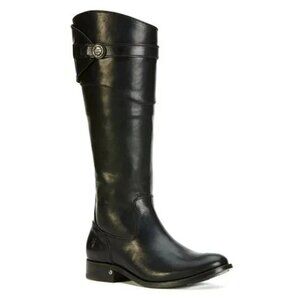 $400 Frye Molly BUTTON Knee High Black Leather Riding Tall BLACK 9 (MG29)
